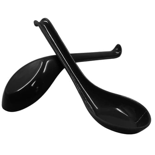 Black Melamine Soup Spoons
