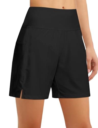 High-Waist Swim Shorts