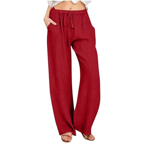 Wide-Leg Linen Pants