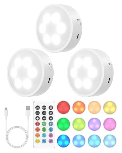 Rechargeable RGB Puck Lights
