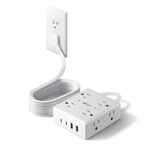 10ft Flat Plug Power Strip
