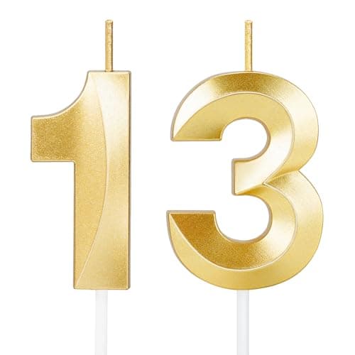Gold 13th Birthday Candle