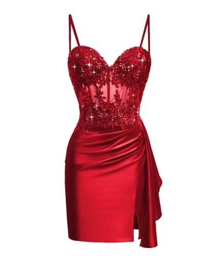 Ztikolen Lace Satin Mini