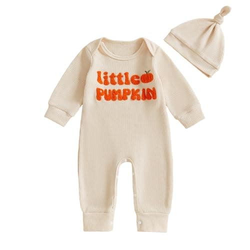 Waffle Knit Pumpkin Romper