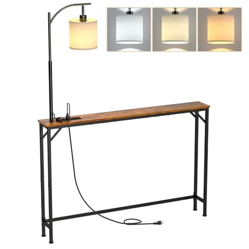 Slim Console with Outlet Lamp