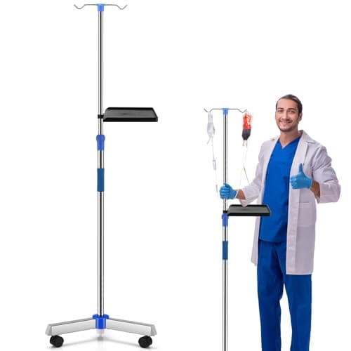 Mobile IV Pole with Tray