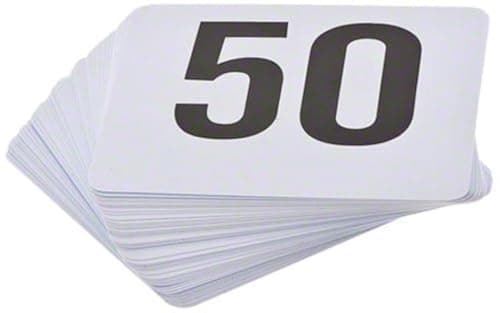 Table Number Cards