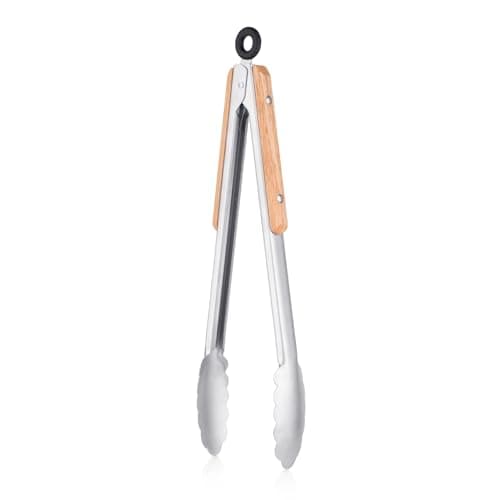 Premium Wooden-Grip Tongs