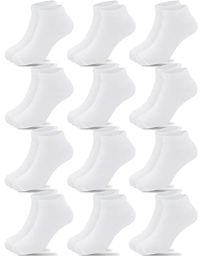 12-Pair White Ankles