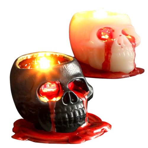 Bleeding Skull Candles