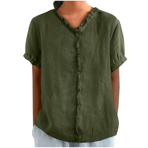 Linen Short Sleeve Top