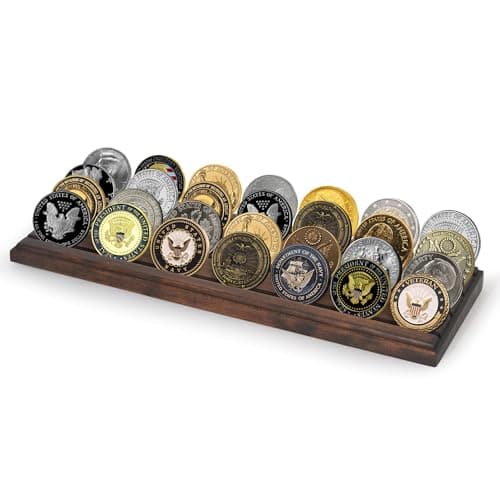 Walnut 4-Row Coin Rack