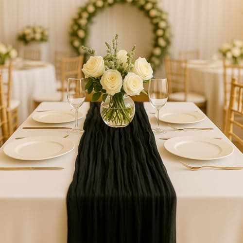 Black Cheesecloth Runner