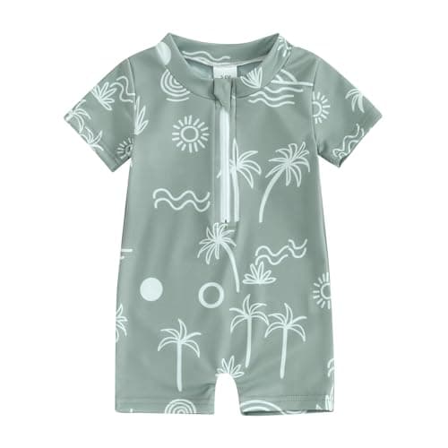 Short Sleeve Zipper Sunsuit