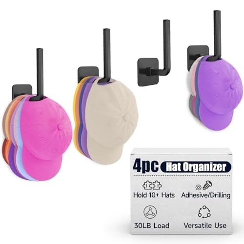 4-Pack Wall Hat Rack