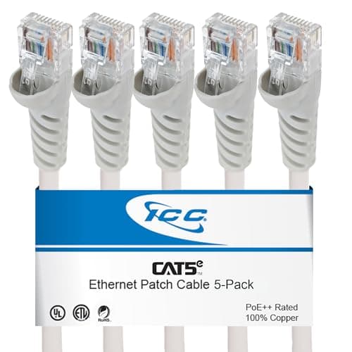 ICC Cat5e 25ft 5-Pack