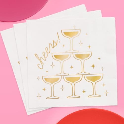xo,Fetti Gold Cheers Napkins