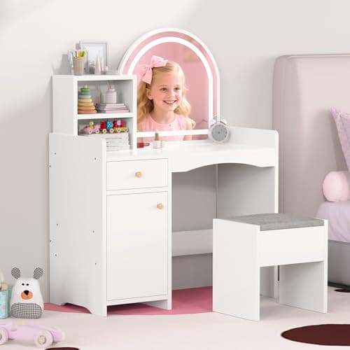 Lighted Mirror Storage Vanity