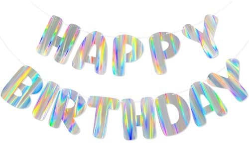 Holographic Birthday Banner