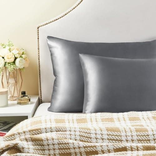 Gray Satin Pillowcase Set