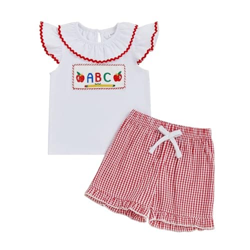 Apple Embroidered Shorts Set