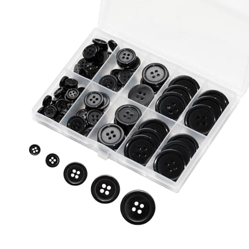 Black Sewing Buttons Set
