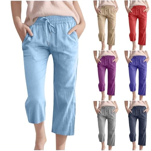 Linen Drawstring Capris