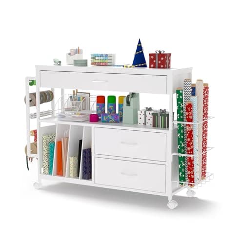 Wood-Drawer Wrapping Cart