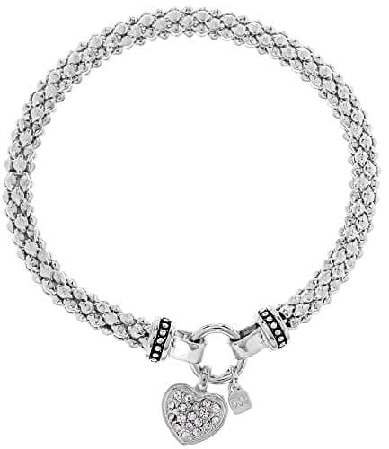 Silvertone Crystal Heart Bracelet