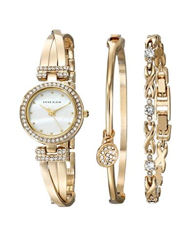 Anne Klein Crystal Watch Set