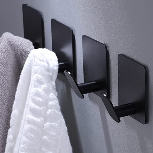 Matte Black Adhesive Hooks