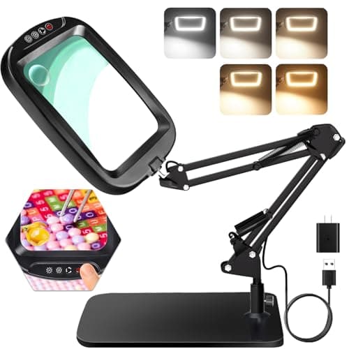 Hands-Free Desk Magnifier Lamp