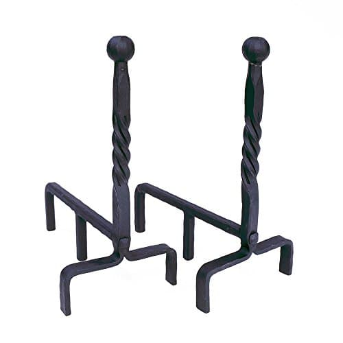 Wrought Iron Ball Andirons