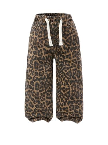 Leopard Wide-Leg Jeans