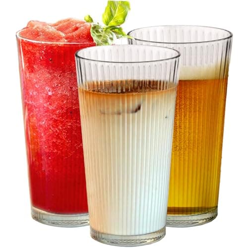 Set of 10 Ribbed Tumblers