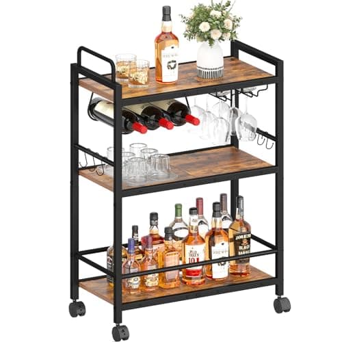 Industrial Rolling Bar Cart