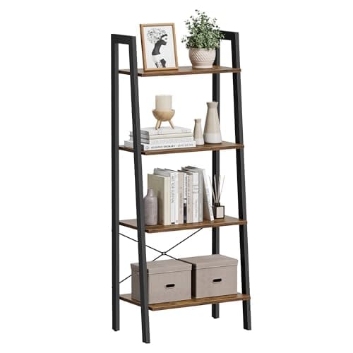 Sturdy Industrial Ladder Shelf