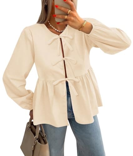 Puff Sleeve Peplum Babydoll Blouse