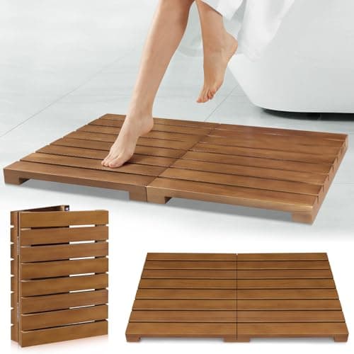 HONGJUNLEE Teak Shower Mat