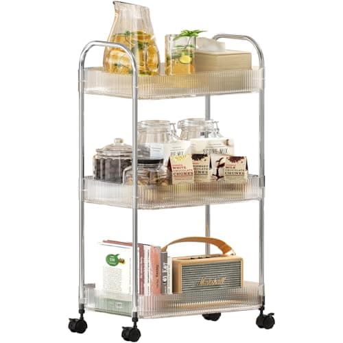 Portable Acrylic Rolling Cart