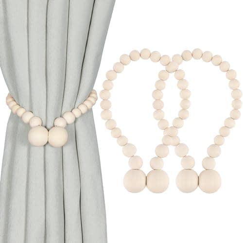 Magnetic Wood-Bead Tiebacks