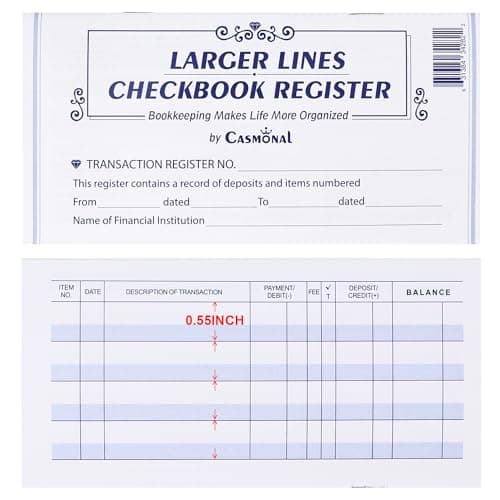 Spacious Checkbook Register