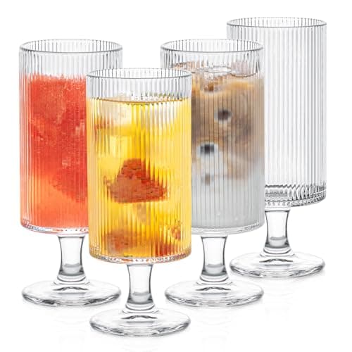 Ribbed Glass Goblets