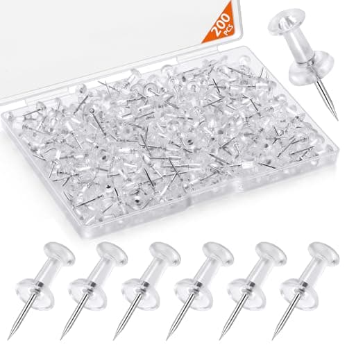 200 Clear Thumb Tacks