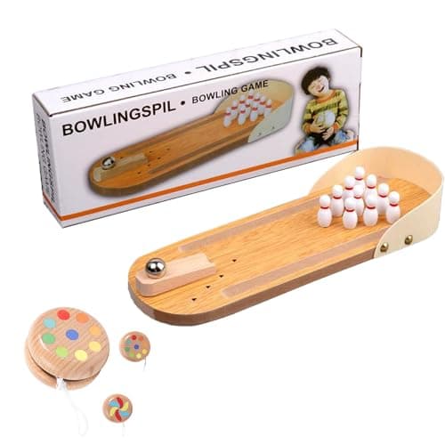 Portable Wooden Bowling Set