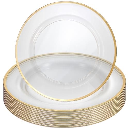 Clear Gold Trim Chargers