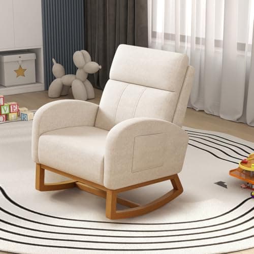 Linen-Style Glider Chair