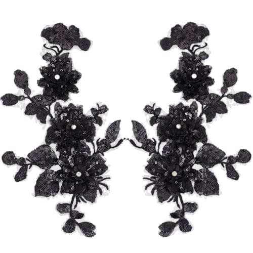 Black Floral Appliqués
