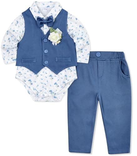 Cotton Romper Tuxedo Set