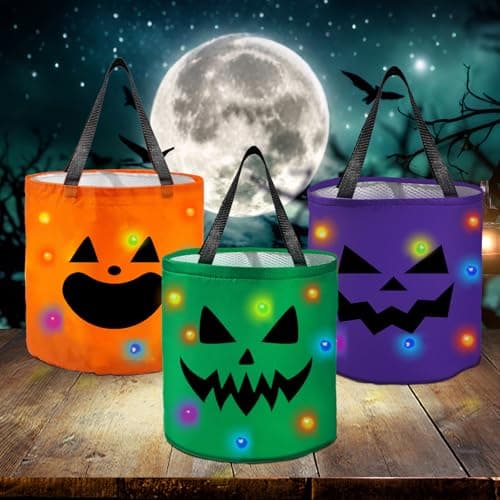 LED Pumpkin Treat Buckets